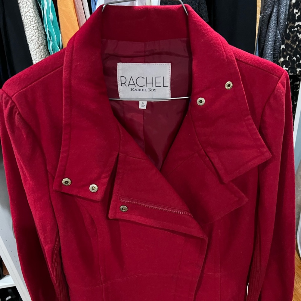 Red woolen coat